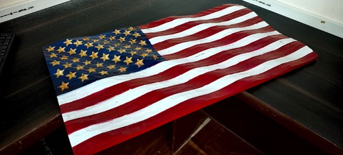 Bandiera americana legno - in,